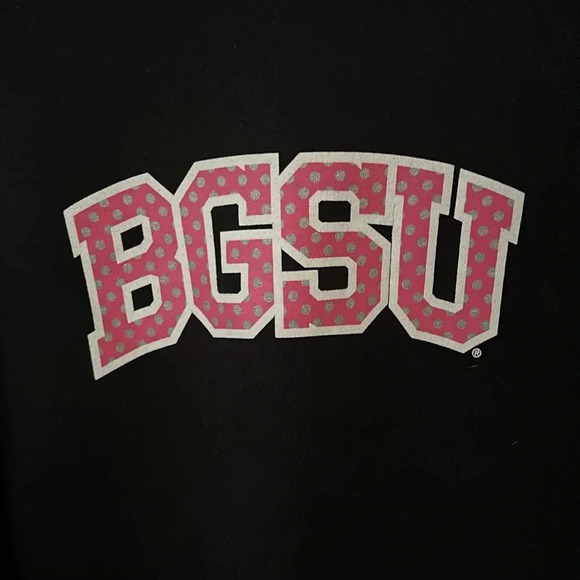 Bowling Green State University BGSU Crewneck Crew Sweatshirt Pink Polka Dot S - Picture 2 of 4